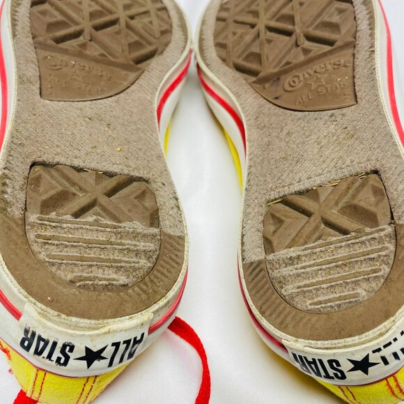 Converse All Star Yellow Red Canvas Low-Top Sneakers Sz Men 5 Women 7 Kamiakin - Picture 9 of 14